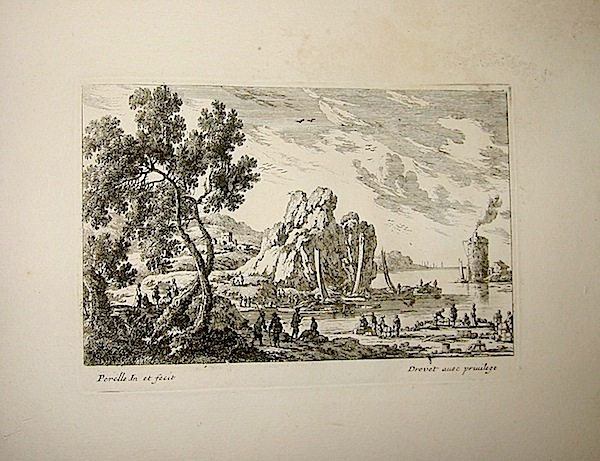 Perelle Gabriel (1603-1677) [Paesaggio con marina] 1835 ca. Parigi